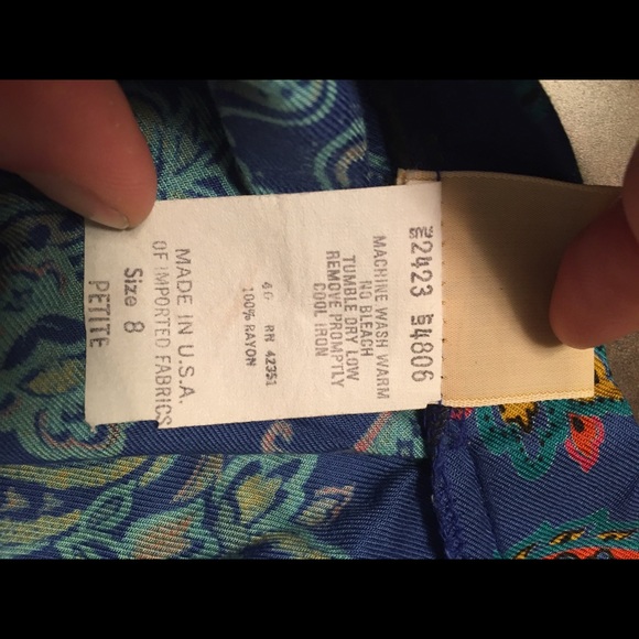 Vintage blue paisley midi skirt with pockets - Picture 5 of 8